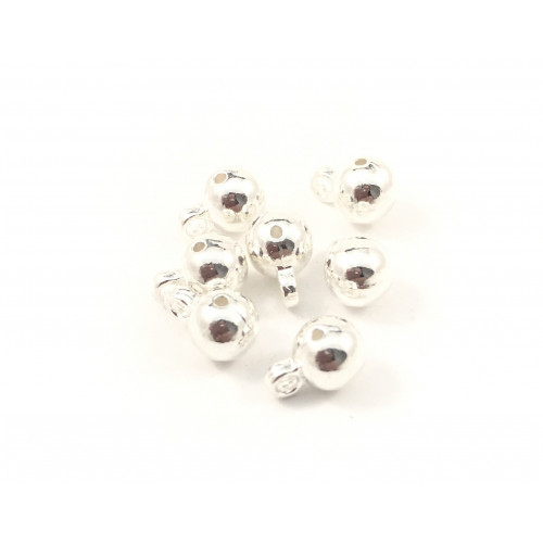 Bail bead round 6mm silver